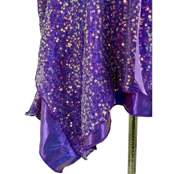 NWT Dolls Kill Purple Fairy Sequin Corset Mini Dress Wings Garters Costume Rave - Picture 8 of 16